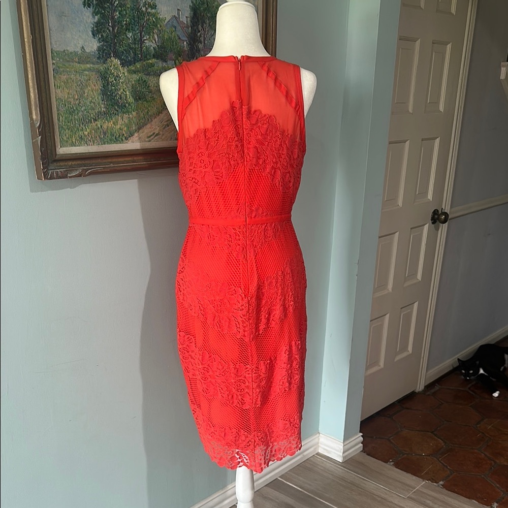 Adelyn Rae Red Halter Sheath Mini Dress - Picture 4 of 10